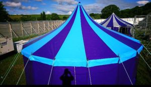 Blue and Purple 30 ft round tent