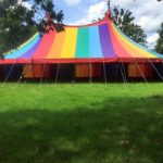 Our beautiful rainbow coloured tent is 1 year old and still looks stunning!